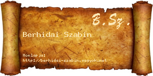 Berhidai Szabin névjegykártya
